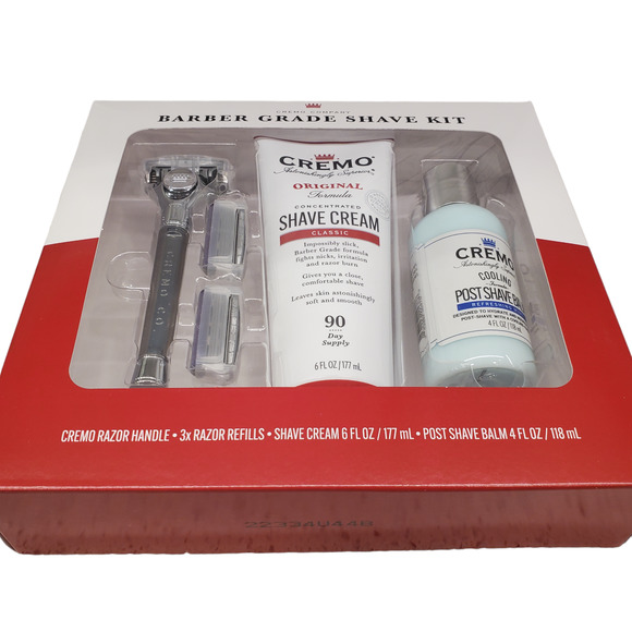 Luxury Shaving Kit Cremo Barber Grade Shave Kit Mens Christmas Gifts Shaving Set - Picture 11 of 15